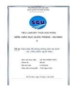 TIỂU LUẬN kết THÚC học PHẦN môn GIÁO dục QUỐC PHÒNG   AN NINH II đề tài giải pháp để phòng chống xâm hại danh dự, nhân phẩm người khác 