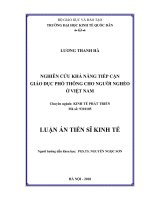 (Luận án tiến sĩ) Nghiên cứu khả năng tiếp cận giáo dục phổ thông cho người nghèo ở Việt Nam