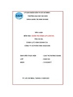 TIỂU LUẬN môn học QUẢN TRỊ CHIN lưc (833101) tên CH đ0 CHIN lưc KINH DOANH CA CÔNG TY cổ PHẦN VINA ACECOOK 