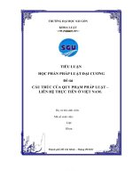 TIỂU LUẬN học PHẦN PHÁP LUẬT đại CƯƠNG đề tài cấu TRÚC của QUY PHẠM PHÁP LUẬT – LIÊN hệ THỰC TIỄN ở VIỆT NAM  