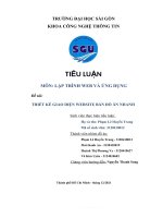 TI u LU n ể ậ môn lập TRÌNH WEB và ỨNG DỤNG đề tài THIẾT kế GIAO DIỆN WEBSITE bán đồ ăn NHANH 