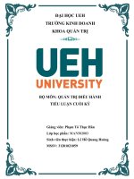 TIỂU LUẬN CUỐI KỲ quản trị điều hành
