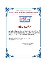 TIỂU LUẬN đề tài HÌNH THỨC NHÀ nước xã hội CHỦ NGHĨA TRONG LỊCH sử và LIÊN hệ với NHÀ nước xã hội CHỦ NGHĨA VIỆT NAM 