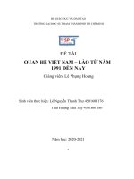 ĐỀ tài QUAN hệ VIỆT NAM – lào từ năm 1991 đến NAY 