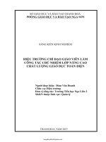 SKKN Hiệu trưởng chỉ đạo giáo viên làm công tác chủ nhiệm lớp nâng cao chất lượng giáo dục toàn diện