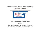 TIỂU LUẬN môn PHÁP LUẬT đại CƯƠNG đề tài các TRƯỜNG hợp cấm kết hôn THEO QUY ĐỊNH của PHÁP LUẬT hôn NHÂN và GIA ĐÌNH HIỆN HÀNH 