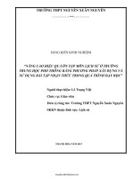 SKKN Nâng cao hiệu quả ôn tập môn lịch sử ở trường trung học phổ thông bằng phương pháp xây dựng và...