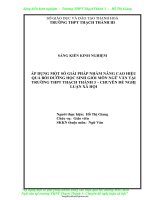 SKKN Áp dụng một số giải pháp nhằm nâng cao hiệu quả bồi dưỡng học sinh giỏi môn Ngữ văn tại trường...