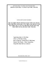Biện pháp chỉ đạo giáo viên xây dựng môi trường giáo dục lấy trẻ làm trung tâm đạt hiệu quả cao tại...