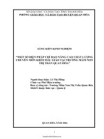 SKKN Một số biện pháp chỉ đạo nâng cao chất lượng chuyên môn khối mẫu giáo tại trường mầm non thị tr...