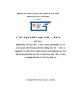 Quan điểm triết học mác   lênin về quy luật chuyển hóa từ những thay đổi về lượng dẫn đến những thay đổi về chất và ngược lại  sự vận dụng ý nghĩa phương pháp luận của quy luật này 