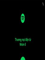 Thương mại điện tử spotify là ứng dụng nghe nhạc trực tuyến được khai sinh bởi công ty spotify AB tại stockholm (thụy điển) 