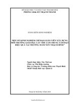 Một số kinh nghiệm chỉ đạo giáo viên xây dựng môi trường giáo dục lấy trẻ làm trung tâm đạt hiệu quả...