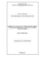 Đề tài khoa học và công nghệ cấp cơ sở nghiên cứu, xây dựng và triển khai hệ thống ứng dụng hỗ trợ công tác quản lý và điều hành hoạt động cấp khoa