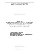 SKKN Một số giải pháp chỉ đạo giáo viên xây dựng môi trường giáo dục lấy trẻ làm trung tâm ở Trường...