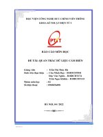 BÁO CÁO MÔN HỌC  ĐỀ TÀI: QUAN TRẮC DỮ LIỆU CẢM BIẾN