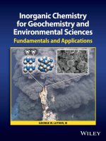 Inorganic chemistry for geochemistry and environmental sciences fundamentals and applications 