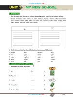 Bài Tập Tiếng Anh 6 Chương Trình Mới Bài 1: My New School Có Đáp Án-Mai Lan Hương-Hà Thanh Uyên