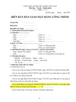 Mẫu Biên bản bàn giao mặt bằng thi công