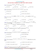 Trắc Nghiệm Các Phép Toán Trên Tập Hợp Có Đáp Án