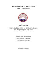 TIỂU LUẬN vai trò của đảng chính trị và liên hệ với vai trò của đảng cộng sản việt nam  