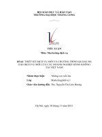 Đề tài THIẾT kế DỊCH vụ mới và CHƯƠNG TRÌNH QUẢNG bá CHO DỊCH vụ mới của các DOANH NGHIỆP HÀNG KHÔNG tại VIỆT NAM 