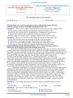 Đề Thi Thử Tốt Nghiệp THPT 2021 Môn Anh Có Đáp Án Trường Lý Thái Tổ Lần 1