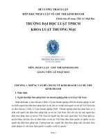 MÔN PHÁP LUẬT   CHỦ THỂ KINH DOANH CHƯƠNG 1  NHỮNG vấn đề CHUNG về KINH DOANH và CHỦ THỂ KINH DOANH 