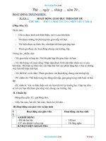 Giáo Án Hoạt Động Trải Nghiệm Lớp 2 Sách Chân Trời sáng Tạo Học Kỳ 1