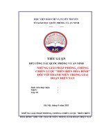 TIỂU LUẬN HP2 CÔNG tác QUỐC PHÒNG và AN NINH NHỮNG GIẢI PHÁP PHÒNG, CHỐNG CHIẾN lược DIỄN BIẾN hòa BÌNH đối với THANH NIÊN TRONG GIAI đoạn HIỆN NAY 