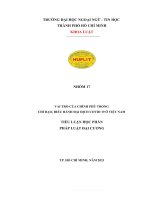 TIỂU LUẬN học PHẦN PHÁP LUẬT đại CƯƠNG VAI TRÒ của CHÍNH PHỦ TRONG CHỈ đạo, điều HÀNH đại DỊCH COVID 19 ở VIỆT NAM 