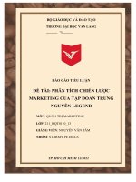 TIỂU LUẬN đề tài PHÂN TÍCH CHIẾN lược MARKETING của tập đoàn TRUNG NGUYÊN LEGEND 