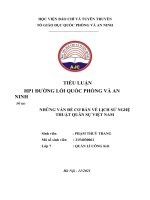 TIỂU LUẬN HP1 ĐƯỜNG lối QUỐC PHÒNG và AN NINH đề tài NHỮNG vấn đề cơ bản về LỊCH sử NGHỆ THUẬT QUÂN sự VIỆT NAM 
