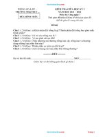 Đề Kiểm Tra Giữa Học Kì 1 Công Nghệ 7 Có Đáp Án