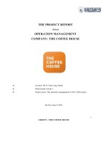 THE PROJECT REPORT about OPERATION MANAGEMENT COMPANY THE COFFEE HOUSE 