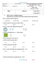 10 Đề Thi Cuối Học Kì 1 Toán 1 Kết Nối Tri Thức Có Đáp Án