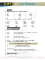 Bài Tập Tiếng Anh 6 Chương Trình Mới Bài 11: Our Greener World Có Đáp Án-Mai Lan Hương-Hà Thanh Uyên