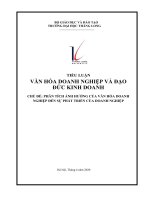 TIỂU LUẬN văn hóa DOANH NGHIỆP và đạo đức KINH DOANH CHỦ đề PHÂN TÍCH ẢNH HƯỞNG của văn hóa DOANH NGHIỆP đến sự PHÁT TRIỂN của DOANH NGHIỆP 