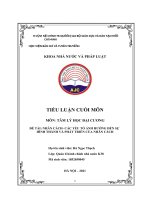 TIỂU LUẬN CUỐI môn môn tâm lý học đại CƯƠNG đề tài NHÂN CÁCH  các yếu tố ẢNH HƯỞNG đến sự HÌNH THÀNH và PHÁT TRIỂN của NHÂN CÁCH 