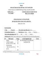 Kế Hoạch Dạy Học Môn KHTN 6 Sách Cánh Diều