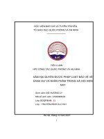 TIỂU LUẬN HP2 CÔNG tác QUỐC PHÒNG và AN NINH xâm hại QUYỀN được PHÁP LUẬT bảo vệ DANH dự về và NHÂN PHẨM TRONG xã hội HIỆN NAY 