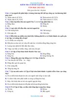 Đề Thi Học Kì 1 Lịch Sử-Địa Lí 6 KNTT Trắc Nghiệm 2021-2022 Có Đáp Án