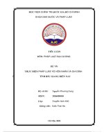 TIỂ ậ u LU n môn PHÁP LUẬT đại CƯƠNG đề tài THỰC HIỆN PHÁP LUẬ hôn NHÂN và GIA ĐÌNH t về ở ỉ t NH bắc GIANG HI n NAY 