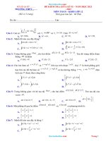 Đề Thi Giữa HK 2 Môn Toán 12 Năm 2022 Có Đáp Án-Đề 6