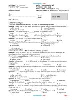 Đề Thi Cuối Học Kì 1 Tiếng Anh 11 Năm 2021-2022 Có Đáp Án Và File Nghe