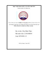 Phân tích lý luận tiền tệ dưới góc độ kinh tế chính trị mác lê nin   vận dụng lý luận này vào chính sách tiền tệ của việt nam hiện nay 