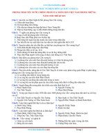 Bài Tập Trắc Nghiệm Sử 11 Bài 21: Phong trào yêu nước chống Pháp của nhân dân Việt Nam trong những n...