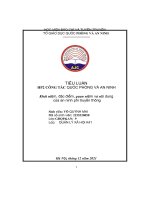 TIỂU LUẬN HP2 CÔNG tác QUỐC PHÒNG và AN NINH khái ni quan ni à n ệm, đặc ểm, đi ệm v ội dung của an ninh phi truyền thông 