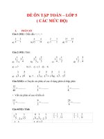 ÔN TOÁN lớp 5 (4mức độ) 