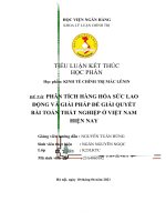 PHÂN TÍCH HÀNG HÓA SỨC LAO ĐỘNG VÀ GIẢI PHÁP ĐỂ GIẢI QUYẾT BÀI TOÁN THẤT NGHIỆP Ở VIỆT NAM HIỆN NAY